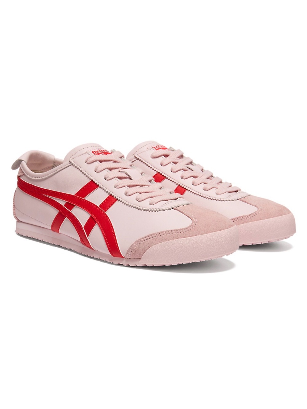Onitsuka Tiger by Asics Pink with Red Stripe Women’s Mexico 66 Sneakers